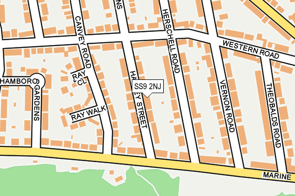 SS9 2NJ map - OS OpenMap – Local (Ordnance Survey)