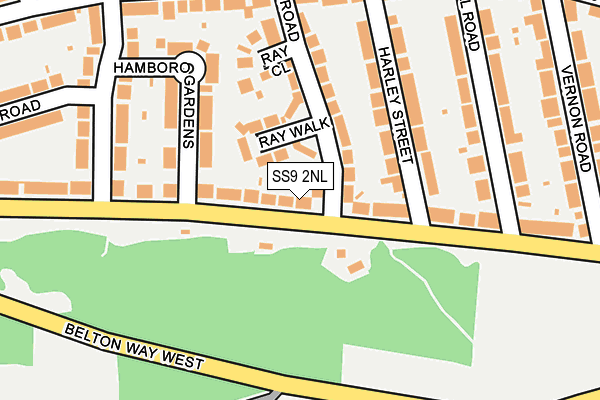 SS9 2NL map - OS OpenMap – Local (Ordnance Survey)