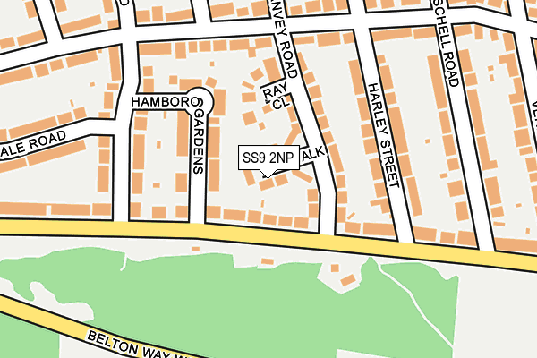 SS9 2NP map - OS OpenMap – Local (Ordnance Survey)
