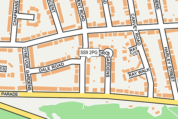 SS9 2PG map - OS OpenMap – Local (Ordnance Survey)