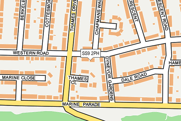 SS9 2PH map - OS OpenMap – Local (Ordnance Survey)