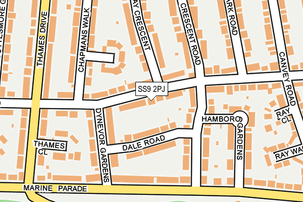 SS9 2PJ map - OS OpenMap – Local (Ordnance Survey)