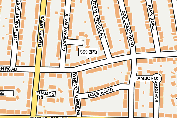 SS9 2PQ map - OS OpenMap – Local (Ordnance Survey)