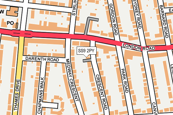 SS9 2PY map - OS OpenMap – Local (Ordnance Survey)