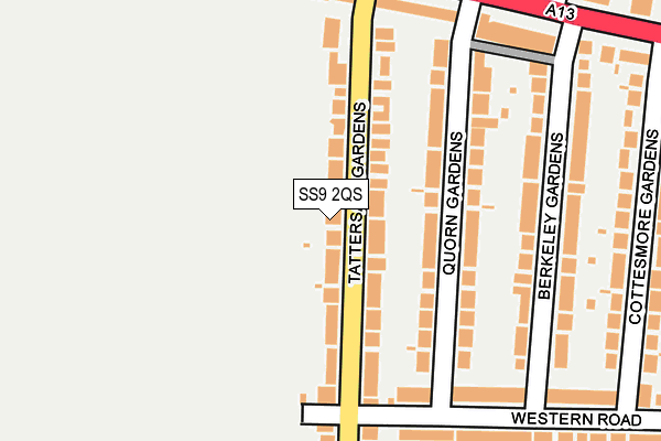 SS9 2QS map - OS OpenMap – Local (Ordnance Survey)