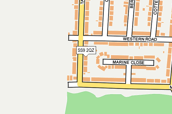 SS9 2QZ map - OS OpenMap – Local (Ordnance Survey)
