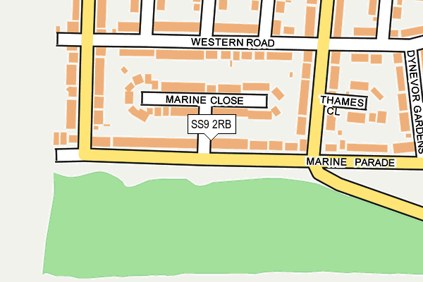 SS9 2RB map - OS OpenMap – Local (Ordnance Survey)