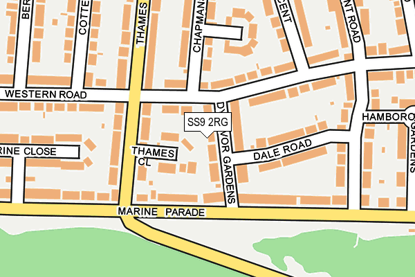 SS9 2RG map - OS OpenMap – Local (Ordnance Survey)