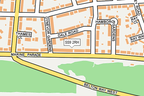 SS9 2RH map - OS OpenMap – Local (Ordnance Survey)