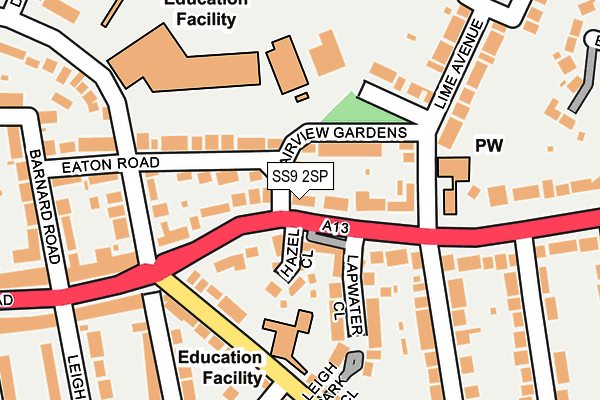 SS9 2SP map - OS OpenMap – Local (Ordnance Survey)