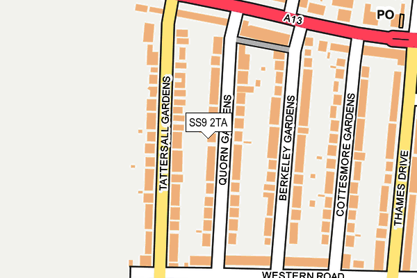 SS9 2TA map - OS OpenMap – Local (Ordnance Survey)