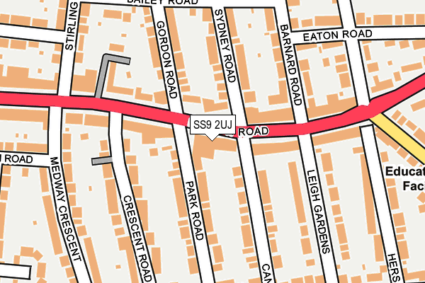 SS9 2UJ map - OS OpenMap – Local (Ordnance Survey)