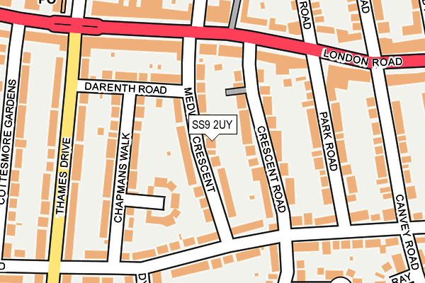 SS9 2UY map - OS OpenMap – Local (Ordnance Survey)