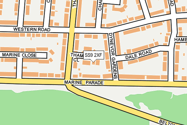 SS9 2XF map - OS OpenMap – Local (Ordnance Survey)