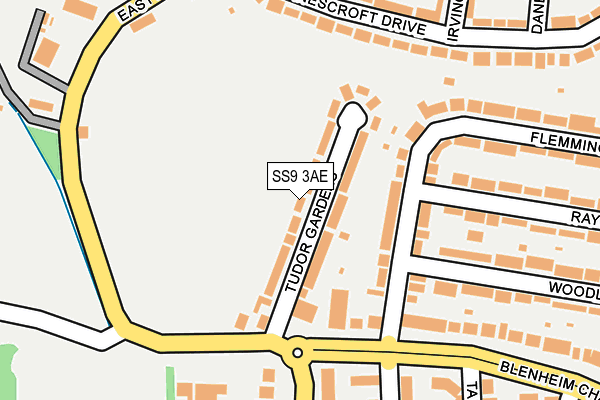 SS9 3AE map - OS OpenMap – Local (Ordnance Survey)