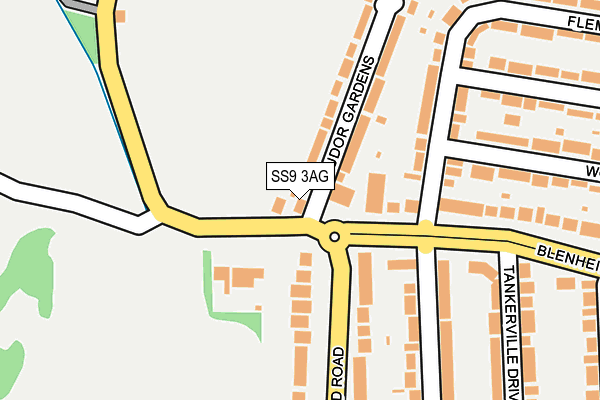 SS9 3AG map - OS OpenMap – Local (Ordnance Survey)