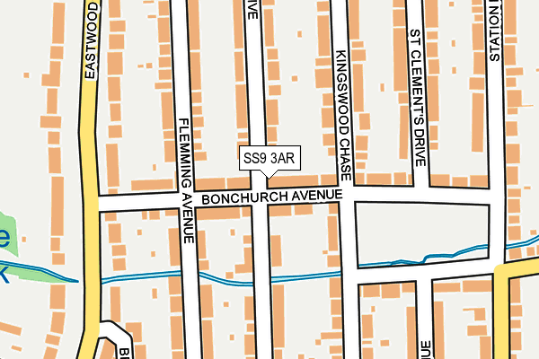 SS9 3AR map - OS OpenMap – Local (Ordnance Survey)