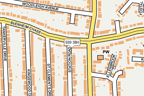 SS9 3BH map - OS OpenMap – Local (Ordnance Survey)