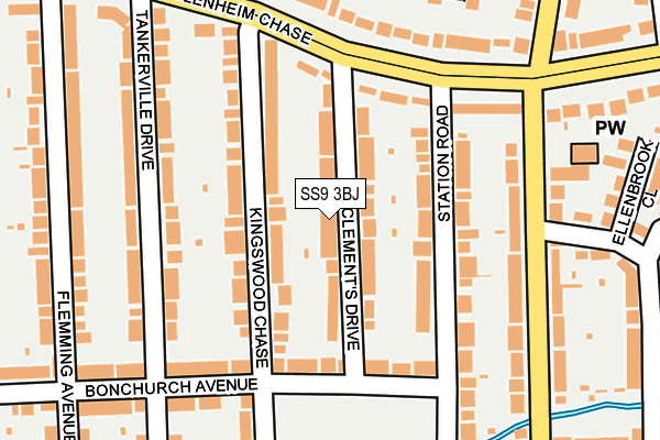 SS9 3BJ map - OS OpenMap – Local (Ordnance Survey)