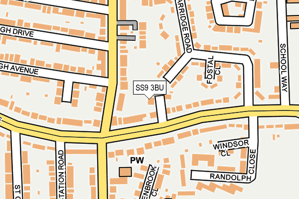 SS9 3BU map - OS OpenMap – Local (Ordnance Survey)