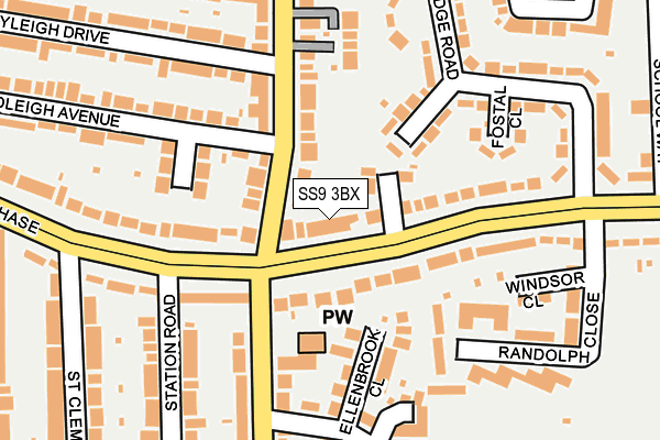 SS9 3BX map - OS OpenMap – Local (Ordnance Survey)