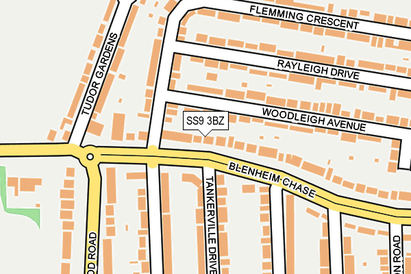 SS9 3BZ map - OS OpenMap – Local (Ordnance Survey)