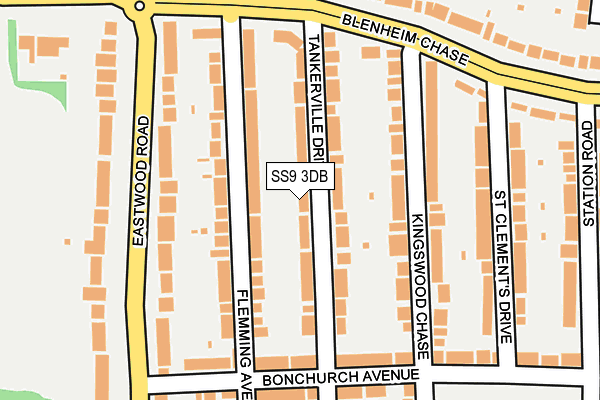 SS9 3DB map - OS OpenMap – Local (Ordnance Survey)