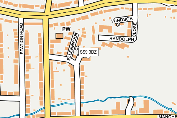 SS9 3DZ map - OS OpenMap – Local (Ordnance Survey)