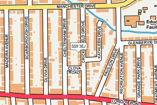 SS9 3EJ map - OS OpenMap – Local (Ordnance Survey)