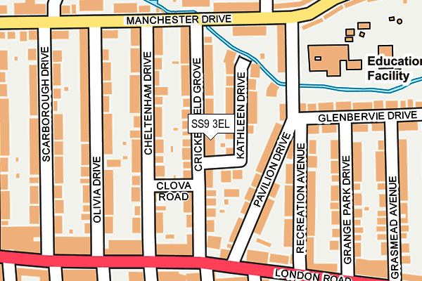 SS9 3EL map - OS OpenMap – Local (Ordnance Survey)