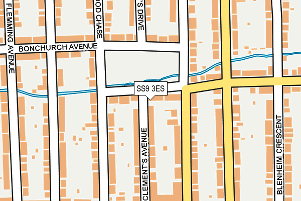 SS9 3ES map - OS OpenMap – Local (Ordnance Survey)
