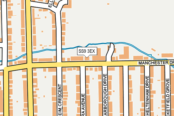SS9 3EX map - OS OpenMap – Local (Ordnance Survey)