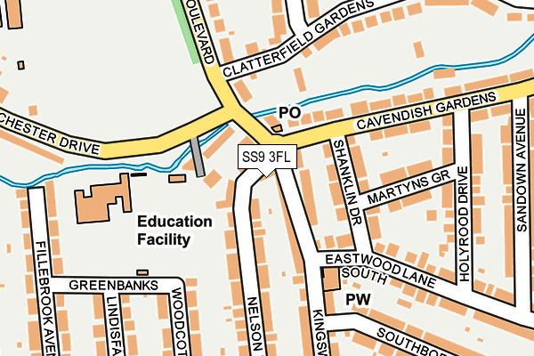 SS9 3FL map - OS OpenMap – Local (Ordnance Survey)