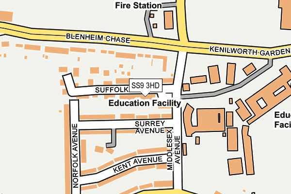 SS9 3HD map - OS OpenMap – Local (Ordnance Survey)