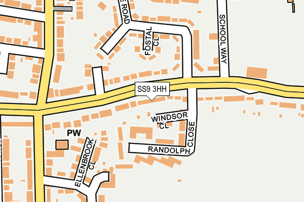 SS9 3HH map - OS OpenMap – Local (Ordnance Survey)