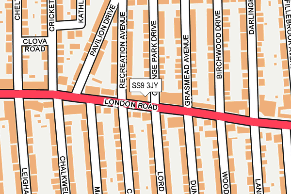 SS9 3JY map - OS OpenMap – Local (Ordnance Survey)