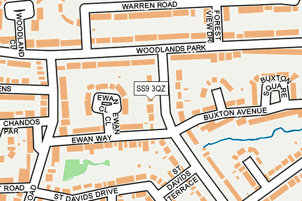 SS9 3QZ map - OS OpenMap – Local (Ordnance Survey)