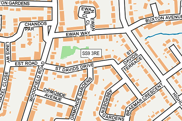 SS9 3RE map - OS OpenMap – Local (Ordnance Survey)