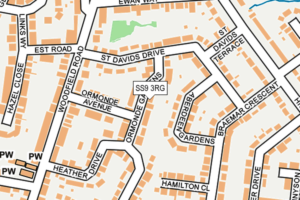 SS9 3RG map - OS OpenMap – Local (Ordnance Survey)
