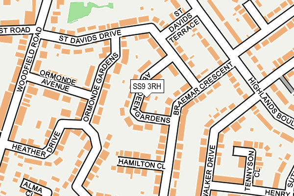 SS9 3RH map - OS OpenMap – Local (Ordnance Survey)