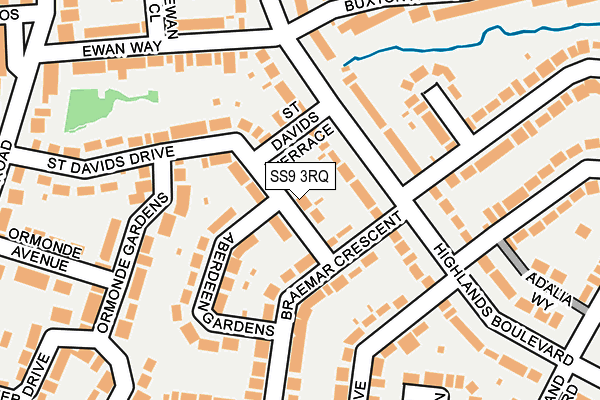 SS9 3RQ map - OS OpenMap – Local (Ordnance Survey)