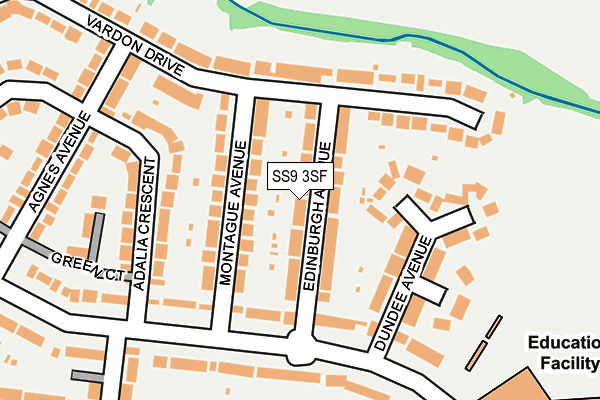 SS9 3SF map - OS OpenMap – Local (Ordnance Survey)