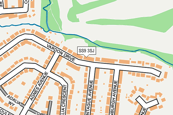 SS9 3SJ map - OS OpenMap – Local (Ordnance Survey)