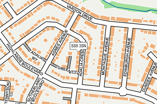 SS9 3SN map - OS OpenMap – Local (Ordnance Survey)