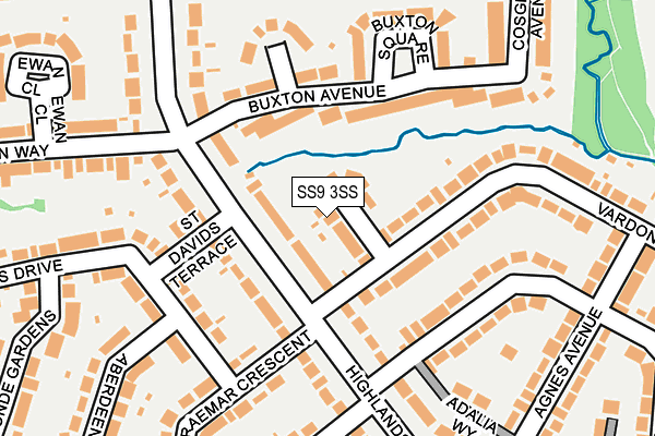 SS9 3SS map - OS OpenMap – Local (Ordnance Survey)