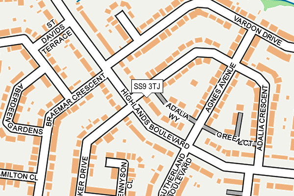 SS9 3TJ map - OS OpenMap – Local (Ordnance Survey)