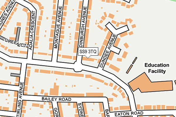 SS9 3TQ map - OS OpenMap – Local (Ordnance Survey)