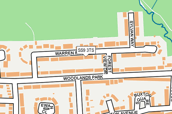 SS9 3TS map - OS OpenMap – Local (Ordnance Survey)