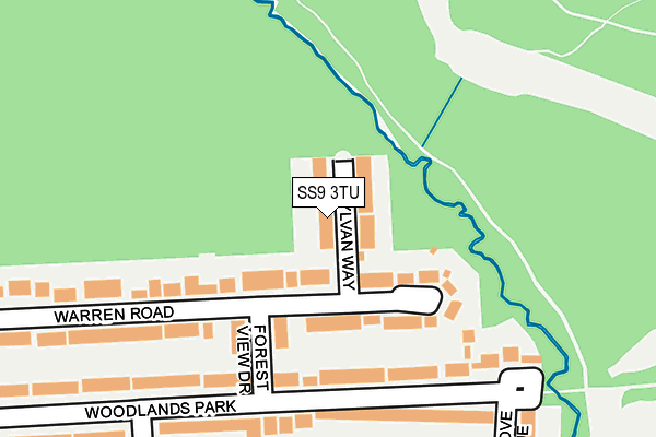 SS9 3TU map - OS OpenMap – Local (Ordnance Survey)