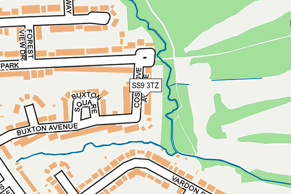 SS9 3TZ map - OS OpenMap – Local (Ordnance Survey)
